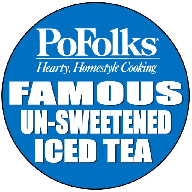 PoFolks Famous UNSWEETENED Iced Tea.